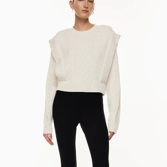 Aritzia Cream Cable Knit Sweater - Picture 2 of 12